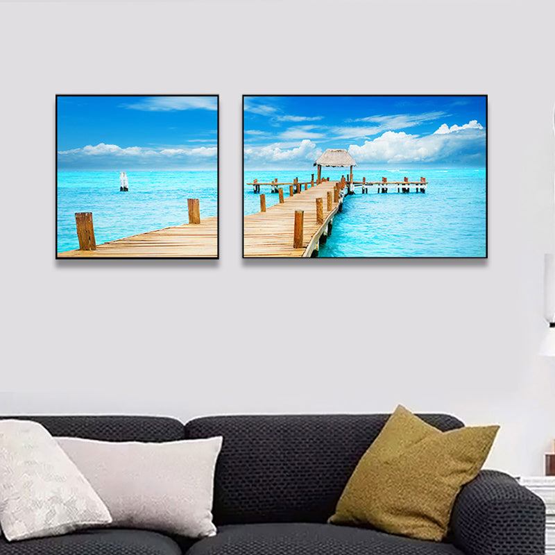 Brehn | Malerische Naturszenen Leinwand Wandkunst für Hausinterieur, Helle Farbe, Set von 2