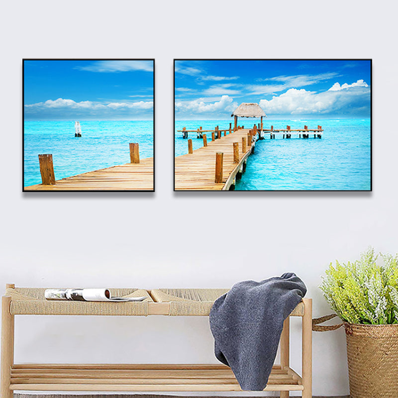 Brehn | Malerische Naturszenen Leinwand Wandkunst für Hausinterieur, Helle Farbe, Set von 2