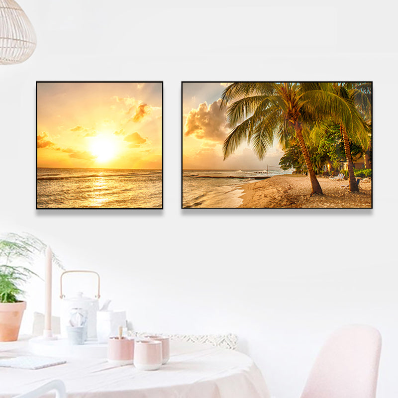 Brehn | Malerische Naturszenen Leinwand Wandkunst für Hausinterieur, Helle Farbe, Set von 2
