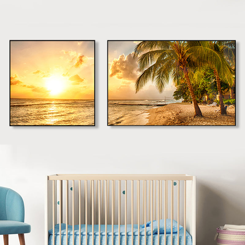 Brehn | Malerische Naturszenen Leinwand Wandkunst für Hausinterieur, Helle Farbe, Set von 2