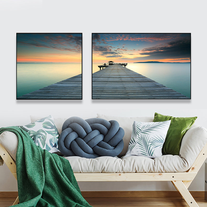 Brehn | Malerische Naturszenen Leinwand Wandkunst für Hausinterieur, Helle Farbe, Set von 2