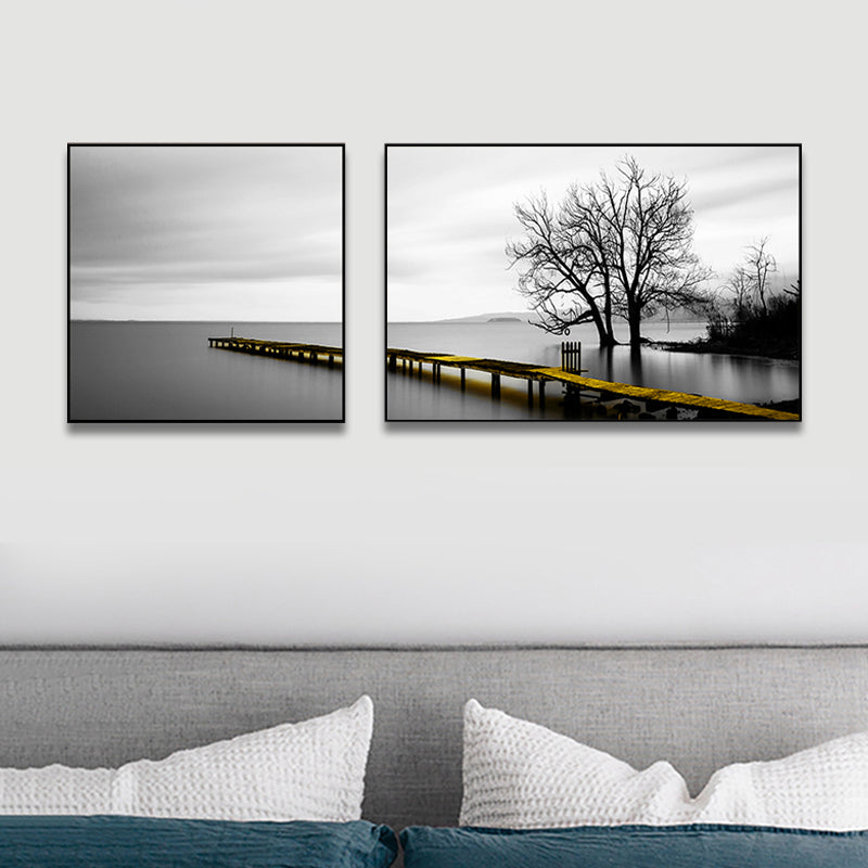 Brehn | Malerische Naturszenen Leinwand Wandkunst für Hausinterieur, Helle Farbe, Set von 2