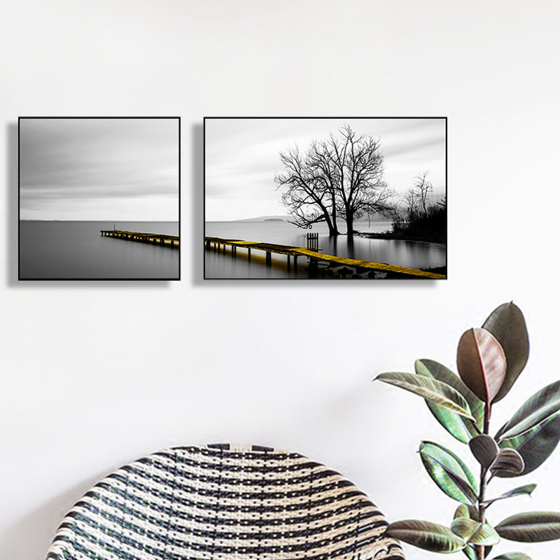 Brehn | Malerische Naturszenen Leinwand Wandkunst für Hausinterieur, Helle Farbe, Set von 2
