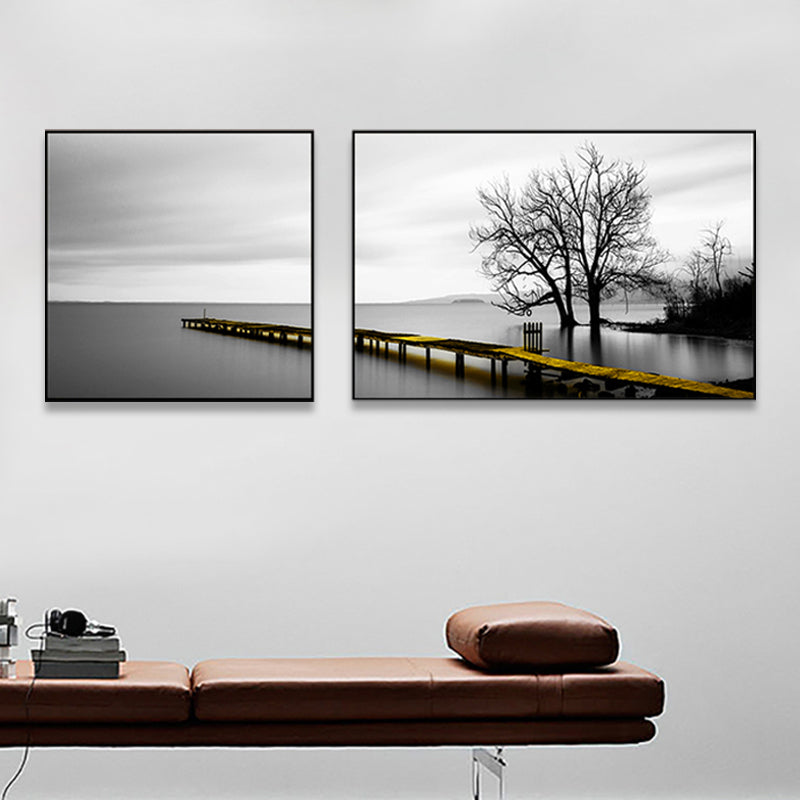 Brehn | Malerische Naturszenen Leinwand Wandkunst für Hausinterieur, Helle Farbe, Set von 2