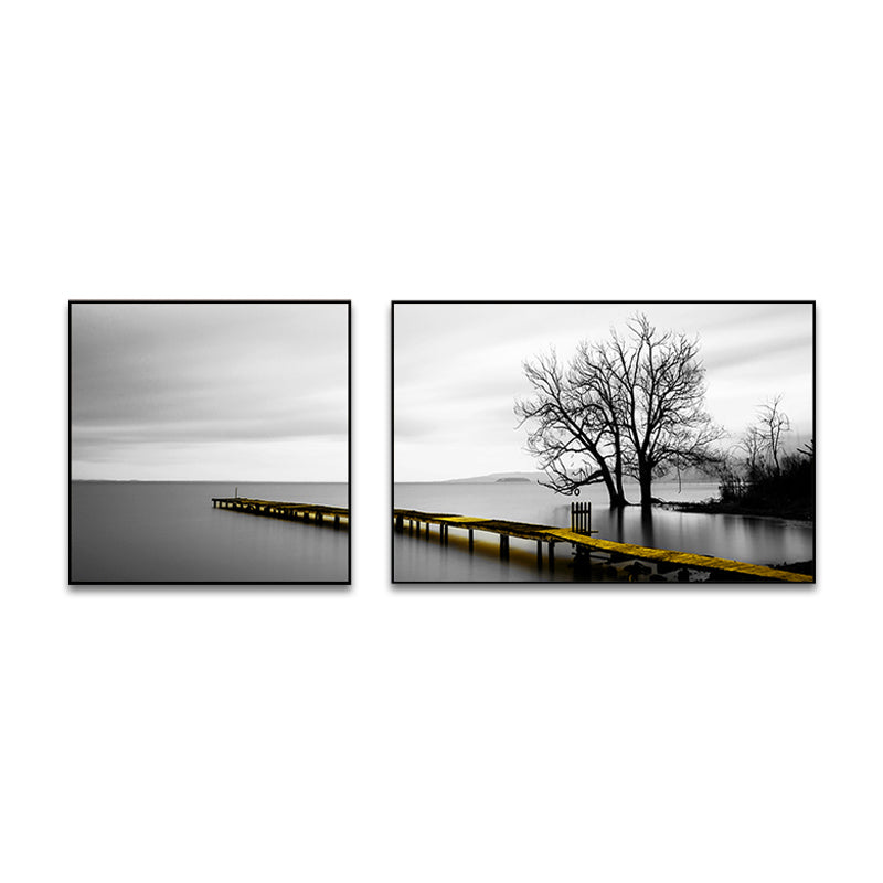 Brehn | Malerische Naturszenen Leinwand Wandkunst für Hausinterieur, Helle Farbe, Set von 2