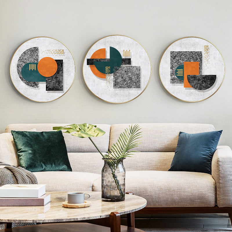 Brehn | Pastellfarbige geometrische Leinwanddruck texturierten Wandkunst Dekor für Badezimmer, mehrere Größen
