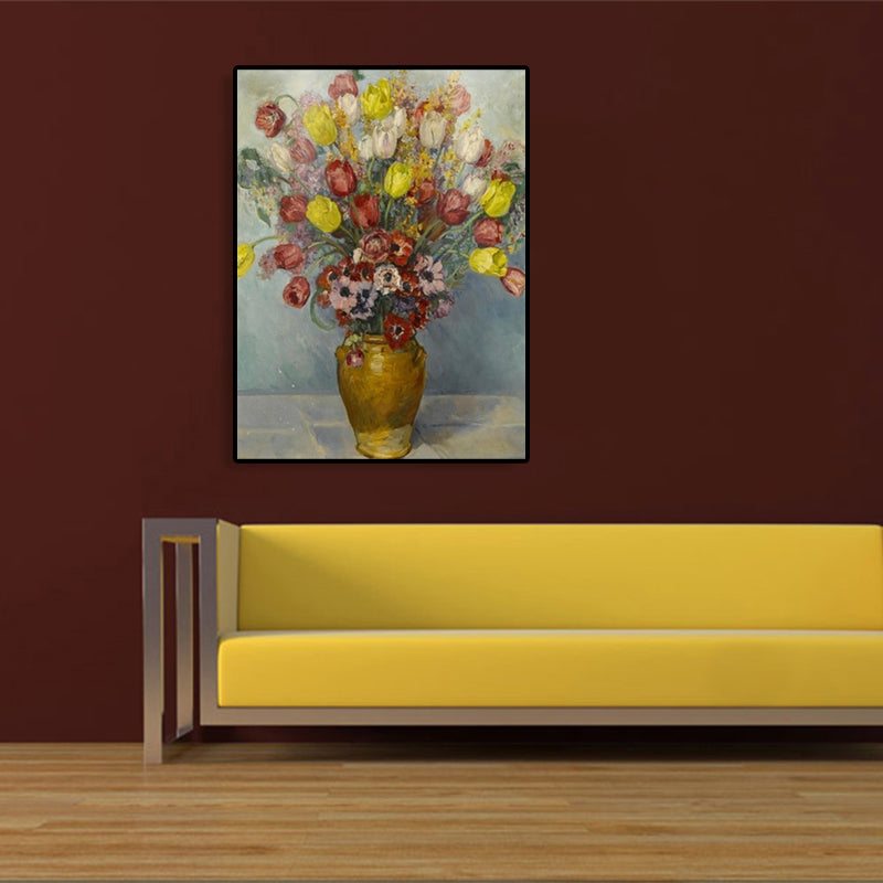 Brehn | Impressionismus Blumen- und Vasen-Leinwand Pastellfarbe Badezimmer Kunstdruck, mehrere Größen