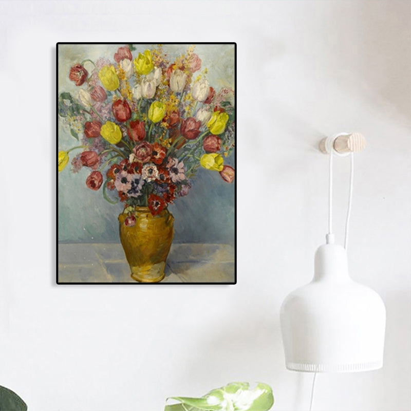Brehn | Impressionismus Blumen- und Vasen-Leinwand Pastellfarbe Badezimmer Kunstdruck, mehrere Größen