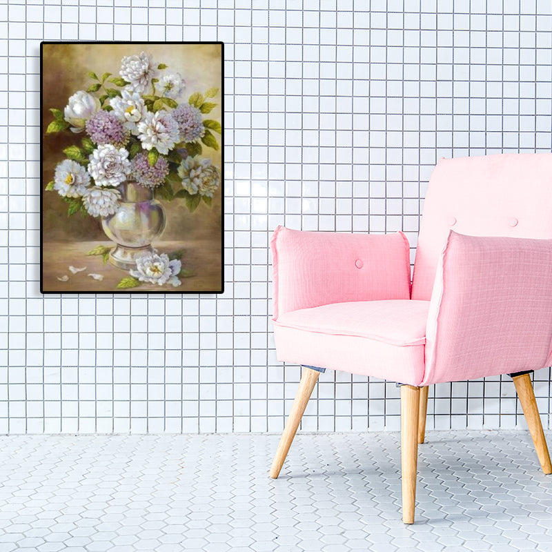 Brehn | Impressionismus Blumen- und Vasen-Leinwand Pastellfarbe Badezimmer Kunstdruck, mehrere Größen