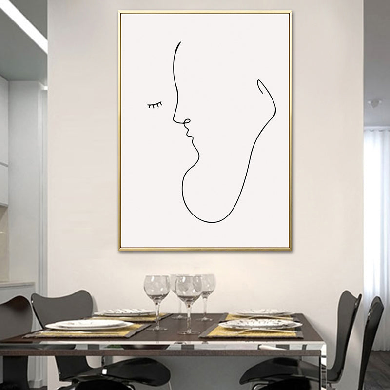 Brehn | Weiches Farb-Nordic-Leinwand-Figurenprofil-Gemälde für Esszimmer, mehrere Größenoptionen