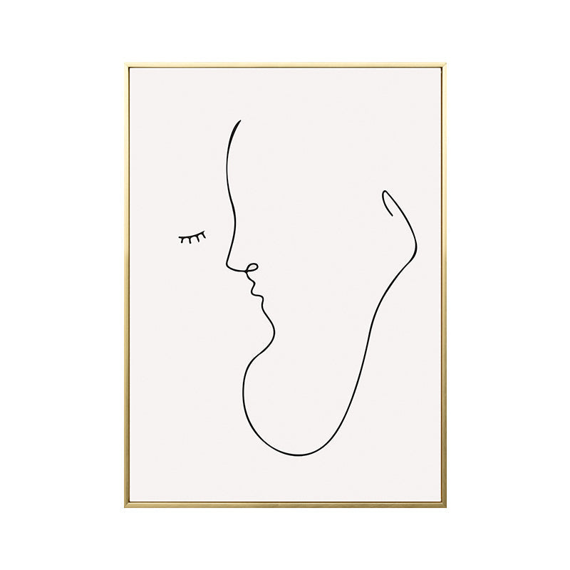 Brehn | Weiches Farb-Nordic-Leinwand-Figurenprofil-Gemälde für Esszimmer, mehrere Größenoptionen