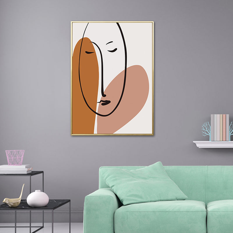 Brehn | Weiches Farb-Nordic-Leinwand-Figurenprofil-Gemälde für Esszimmer, mehrere Größenoptionen