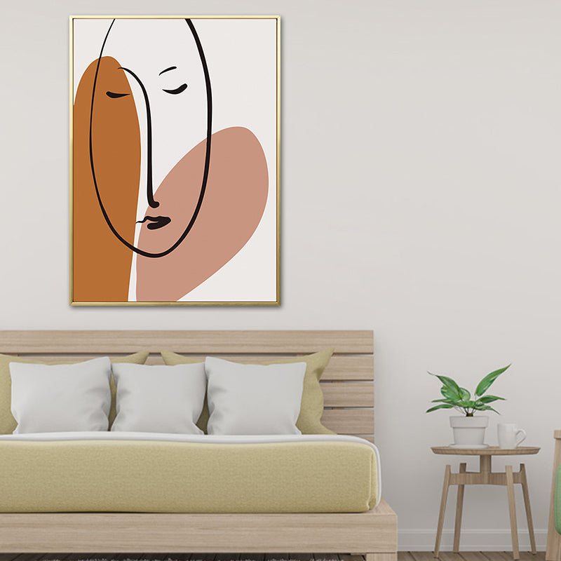 Brehn | Weiches Farb-Nordic-Leinwand-Figurenprofil-Gemälde für Esszimmer, mehrere Größenoptionen