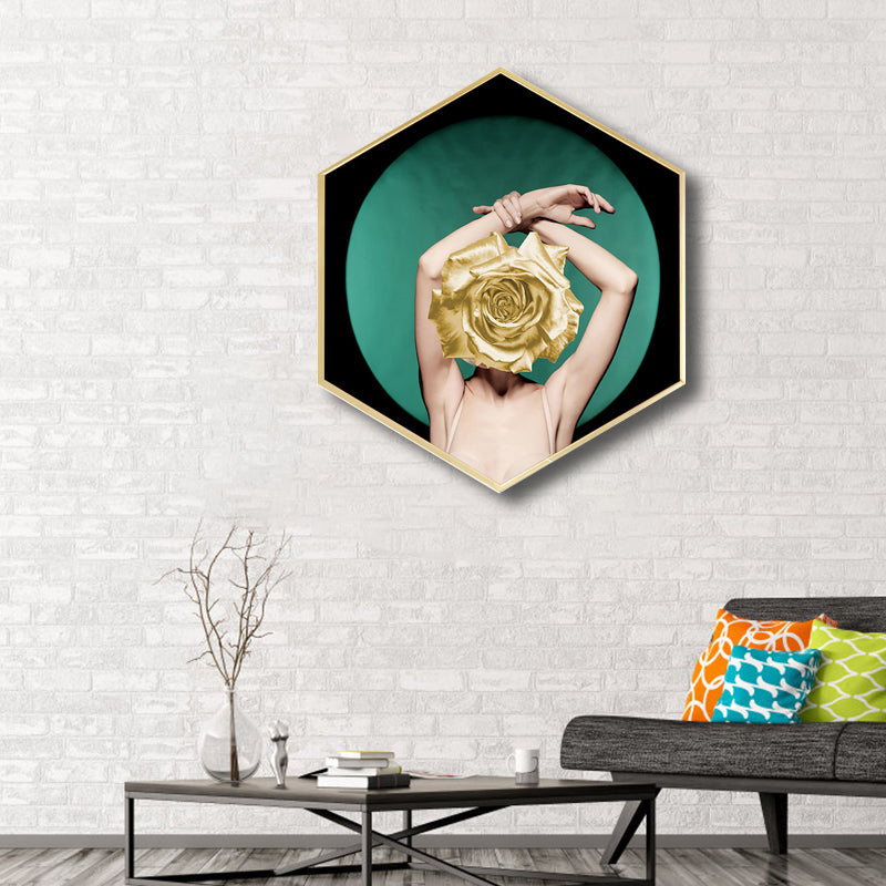 Brehn | Moderne Trendy Meisje Canvas Kunst Groene Meisjes Slaapkamer Schilderij, Meerdere Maten