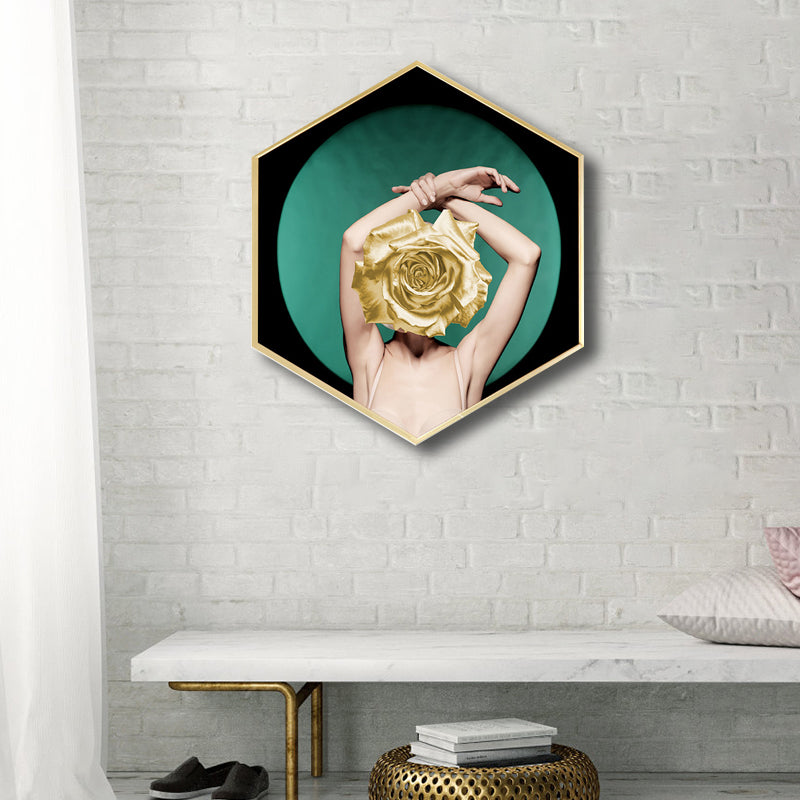 Brehn | Moderne Trendy Meisje Canvas Kunst Groene Meisjes Slaapkamer Schilderij, Meerdere Maten