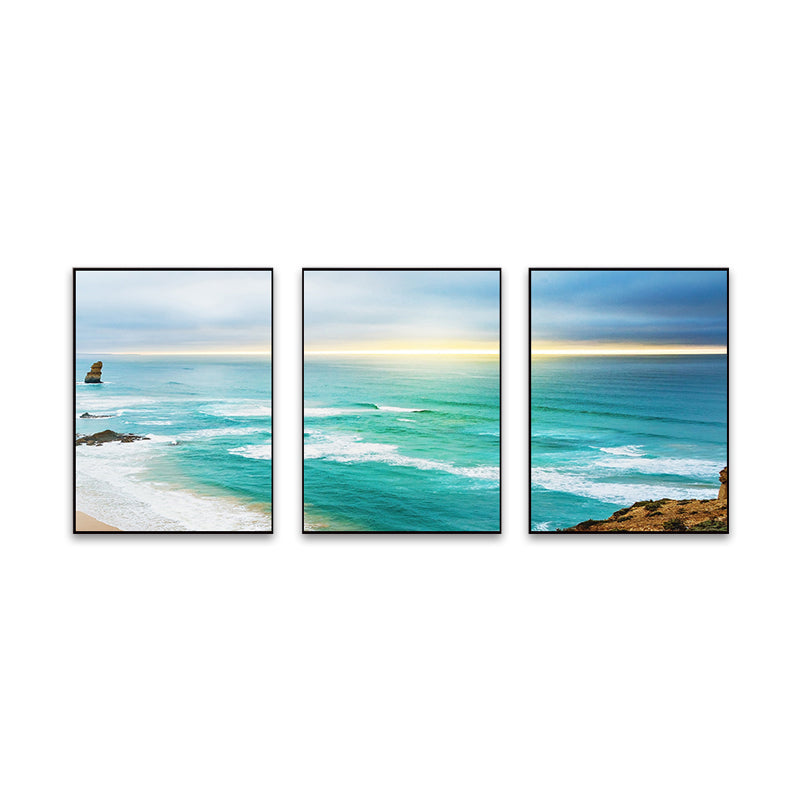 Brehn | Blaue Meer Strand Landschaft Leinwand Mehrteilig Tropische Haus Innen Wand Kunst Druck