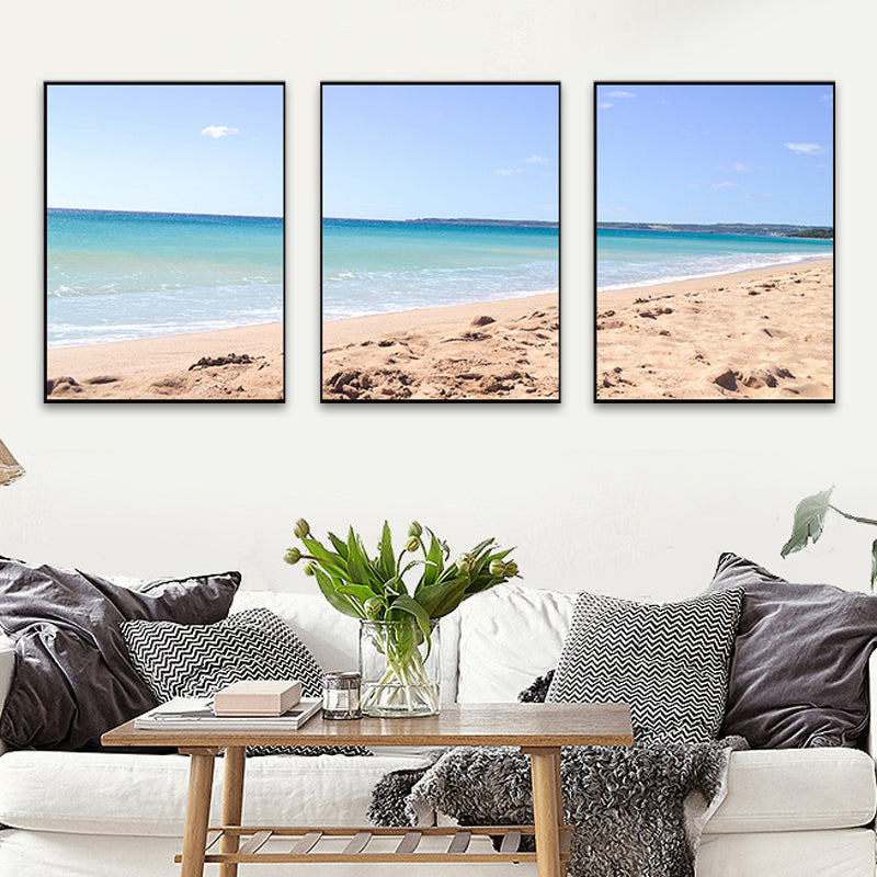 Brehn | Blaue Meer Strand Landschaft Leinwand Mehrteilig Tropische Haus Innen Wand Kunst Druck