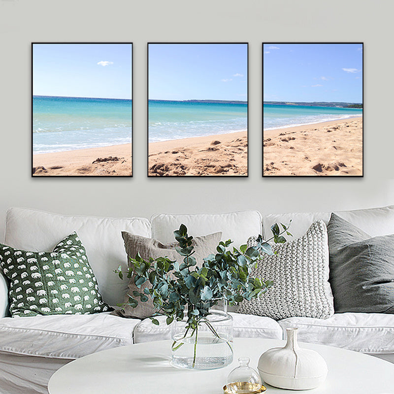 Brehn | Blaue Meer Strand Landschaft Leinwand Mehrteilig Tropische Haus Innen Wand Kunst Druck