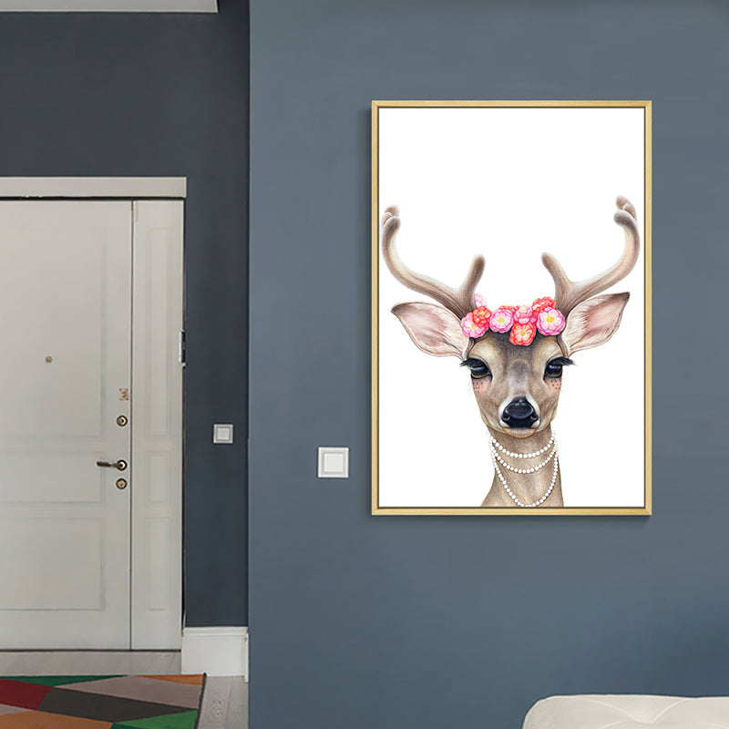 Brehn | Nordic Tierzeichnung Leinwand Kunst Pastellfarbe Schlafzimmer Wanddekoration, Mehrere Größen verfügbar
