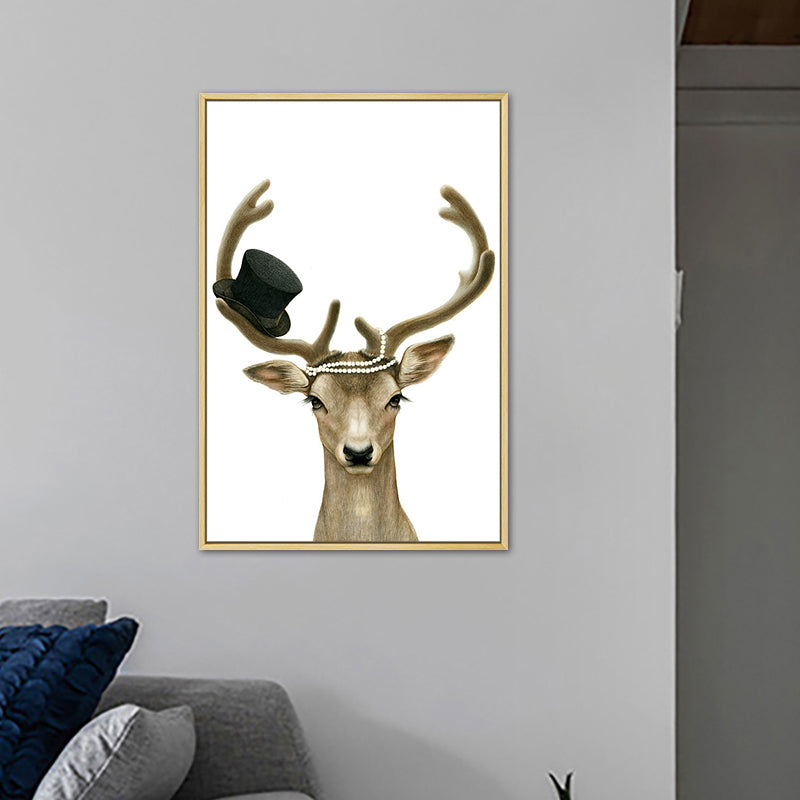 Brehn | Nordic Tierzeichnung Leinwand Kunst Pastellfarbe Schlafzimmer Wanddekoration, Mehrere Größen verfügbar
