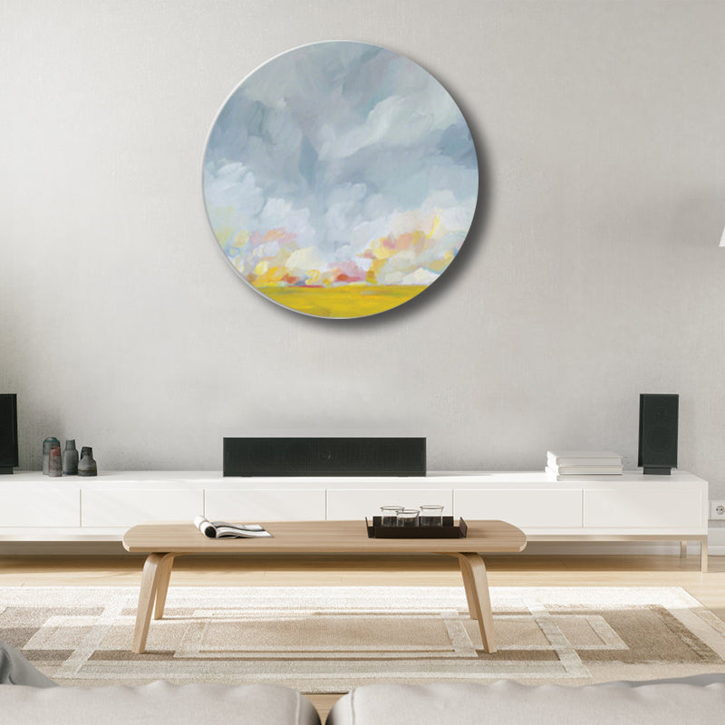 Brehn | Pastellfarbige Wolkenlandschaft gemalte Texturierte moderne Kunst Esszimmer Leinwanddruck