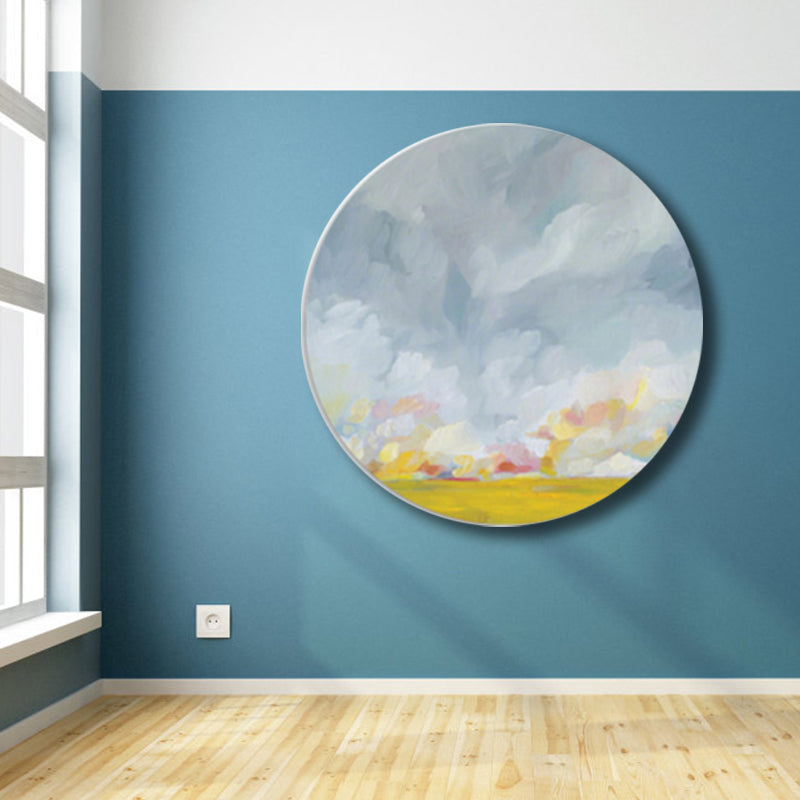 Brehn | Pastellfarbige Wolkenlandschaft gemalte Texturierte moderne Kunst Esszimmer Leinwanddruck