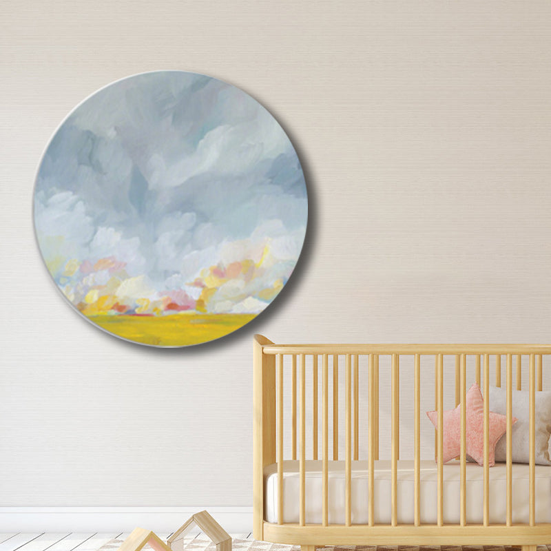 Brehn | Pastellfarbige Wolkenlandschaft gemalte Texturierte moderne Kunst Esszimmer Leinwanddruck