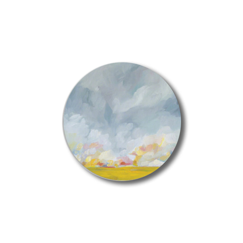Brehn | Pastellfarbige Wolkenlandschaft gemalte Texturierte moderne Kunst Esszimmer Leinwanddruck