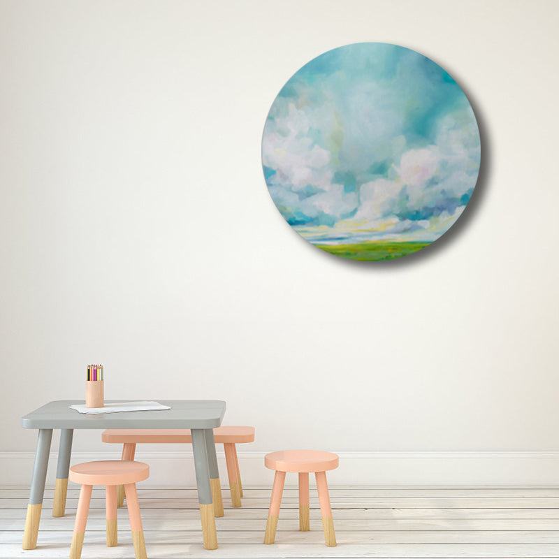 Brehn | Pastellfarbige Wolkenlandschaft gemalte Texturierte moderne Kunst Esszimmer Leinwanddruck