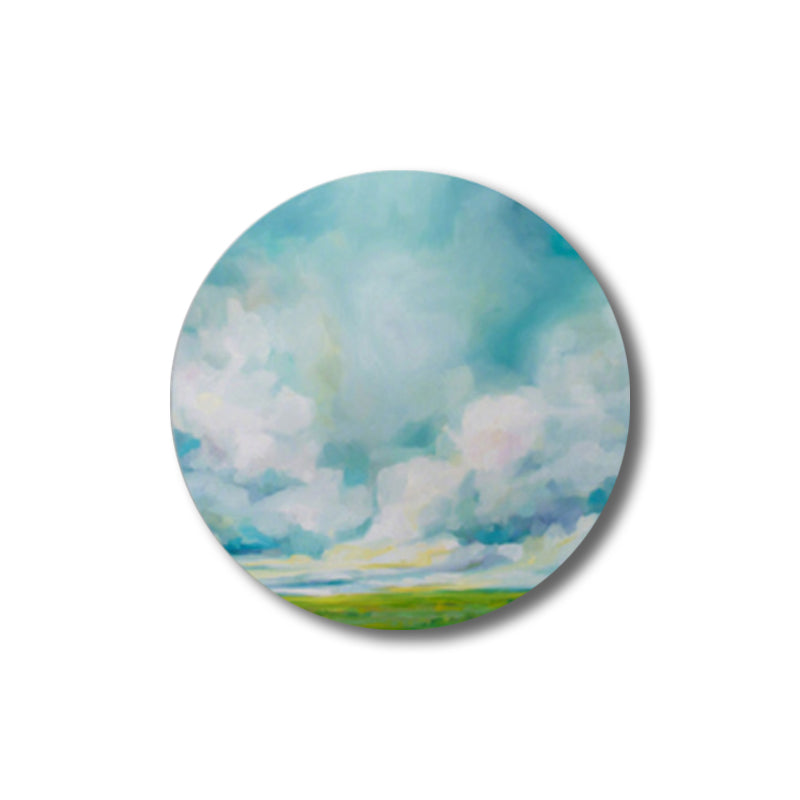 Brehn | Pastellfarbige Wolkenlandschaft gemalte Texturierte moderne Kunst Esszimmer Leinwanddruck