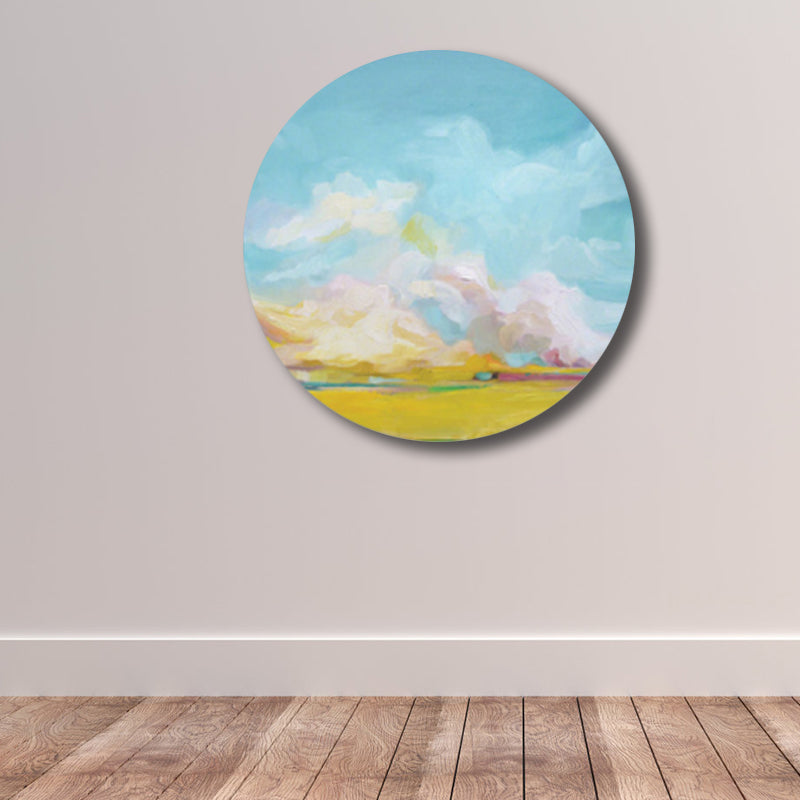 Brehn | Pastellfarbige Wolkenlandschaft gemalte Texturierte moderne Kunst Esszimmer Leinwanddruck