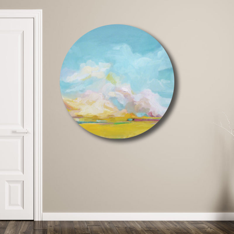 Brehn | Pastellfarbige Wolkenlandschaft gemalte Texturierte moderne Kunst Esszimmer Leinwanddruck