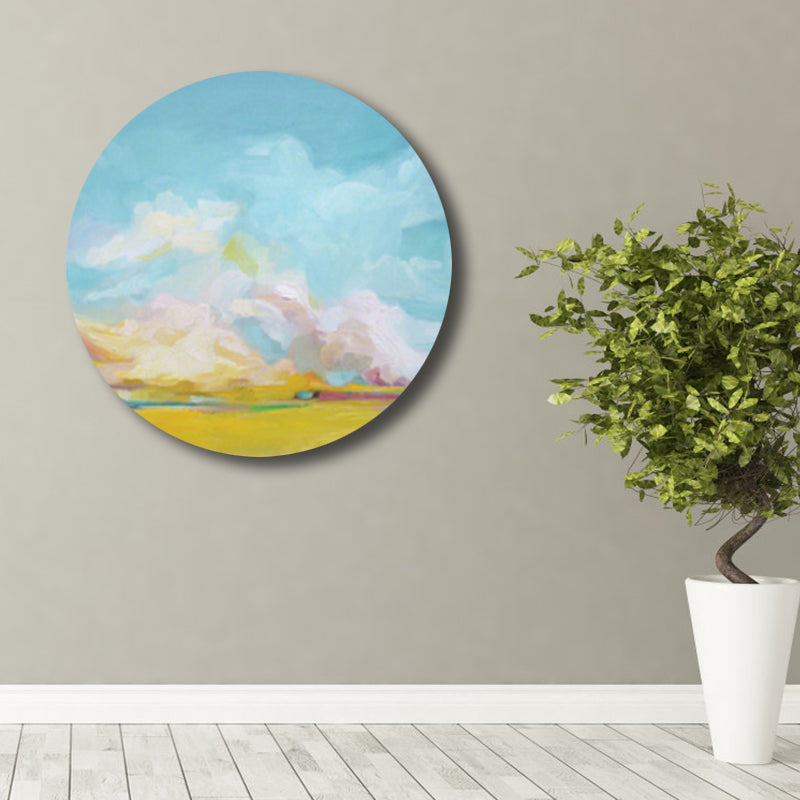 Brehn | Pastellfarbige Wolkenlandschaft gemalte Texturierte moderne Kunst Esszimmer Leinwanddruck