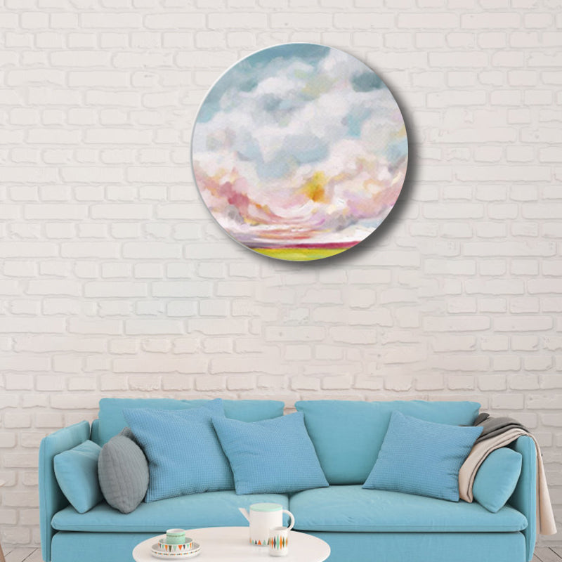 Brehn | Pastellfarbige Wolkenlandschaft gemalte Texturierte moderne Kunst Esszimmer Leinwanddruck