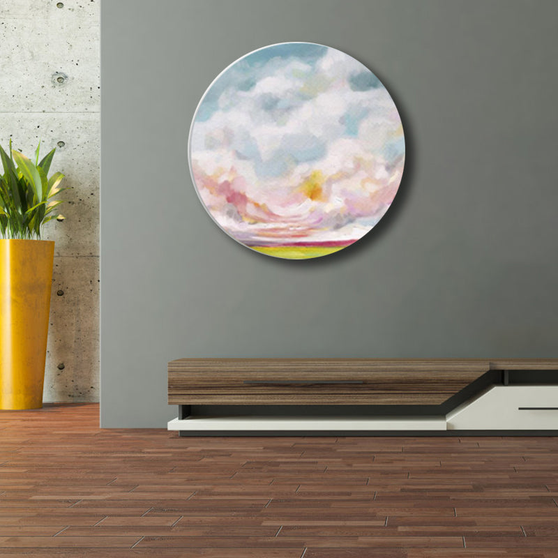 Brehn | Pastellfarbige Wolkenlandschaft gemalte Texturierte moderne Kunst Esszimmer Leinwanddruck