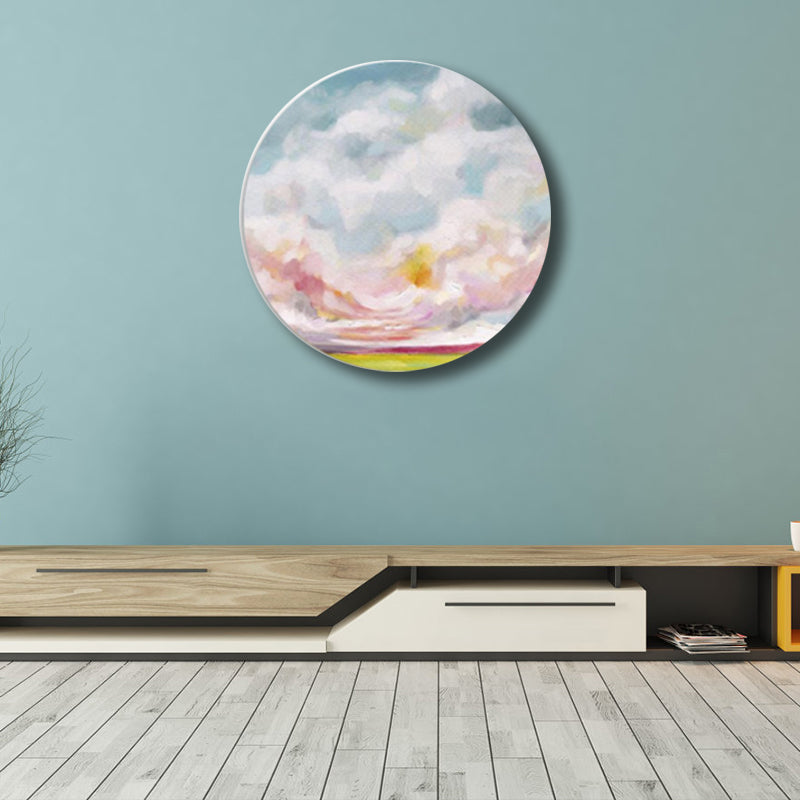 Brehn | Pastellfarbige Wolkenlandschaft gemalte Texturierte moderne Kunst Esszimmer Leinwanddruck