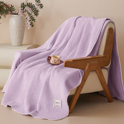 Waffel-Wohndecke aus Milchfaser-Fleece