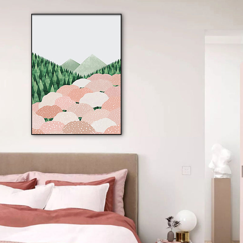 Brehn | Lichtfarbe Offenes Land Wanddekoration Landschaft Nordische Texturierte Leinwanddruck für Schlafzimmer