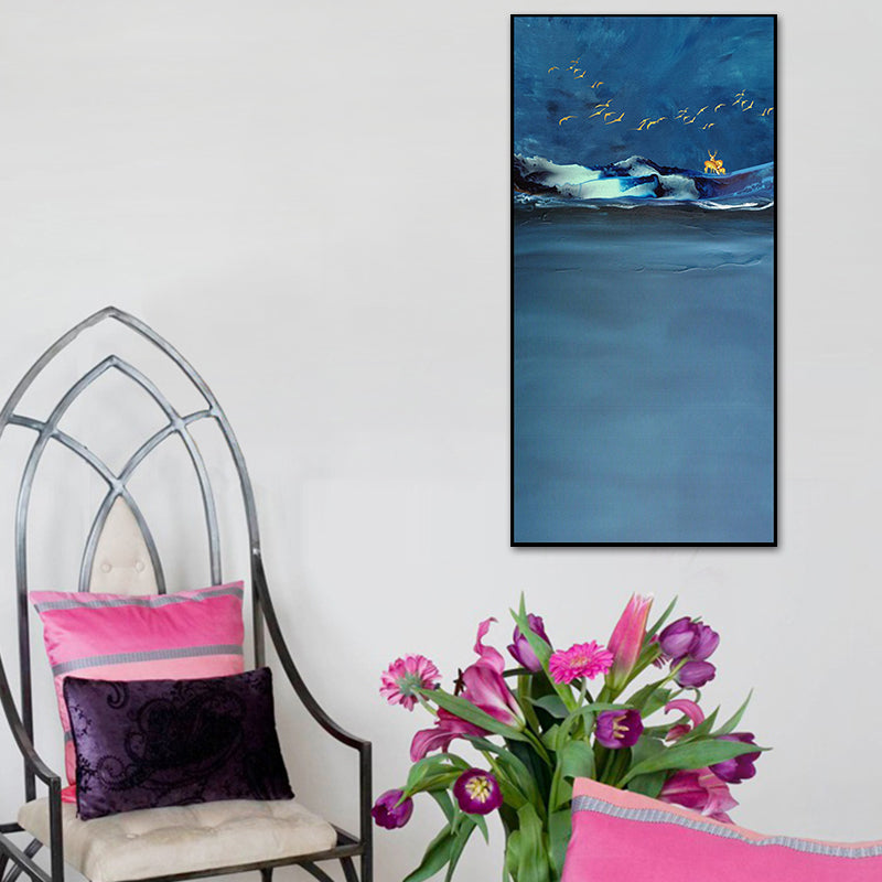 Brehn | Frische Meerescenographie Leinwand Texturiertes Zeitgenössisches Kunststil für Mädchen Schlafzimmer Wanddekoration