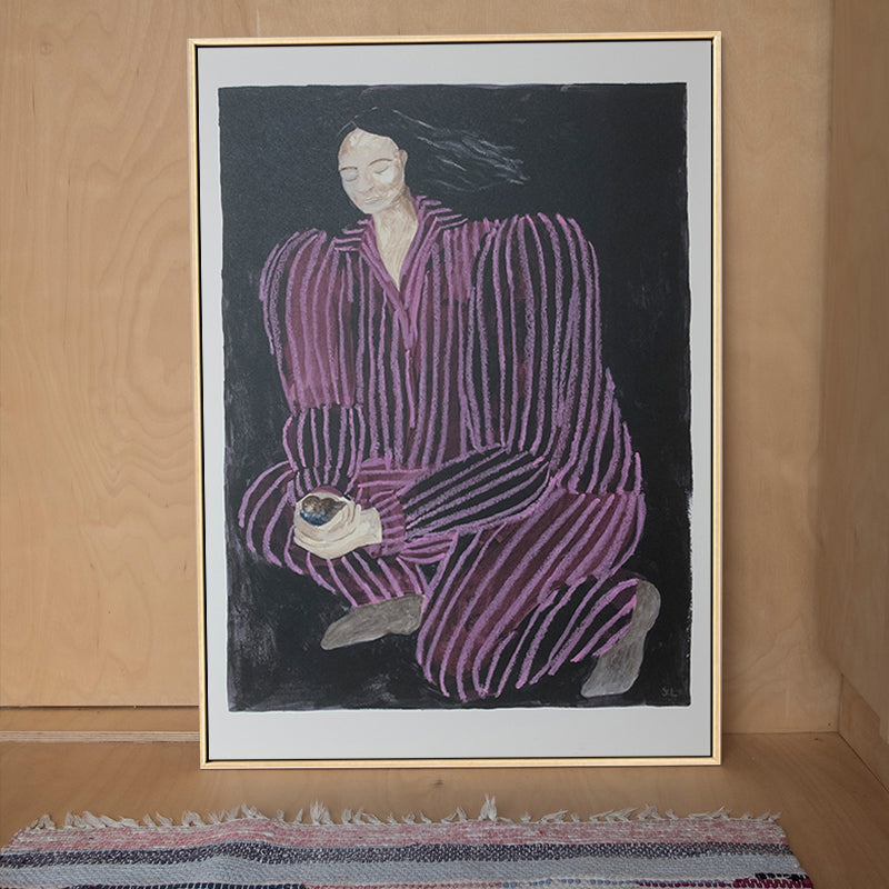 Brehn | Abstrakter Expressionismus Weibliche Wanddekoration Schlafzimmer Leinwandkunst in Lila, Multiple Größen