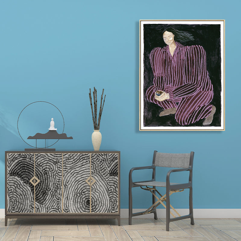 Brehn | Abstrakter Expressionismus Weibliche Wanddekoration Schlafzimmer Leinwandkunst in Lila, Multiple Größen