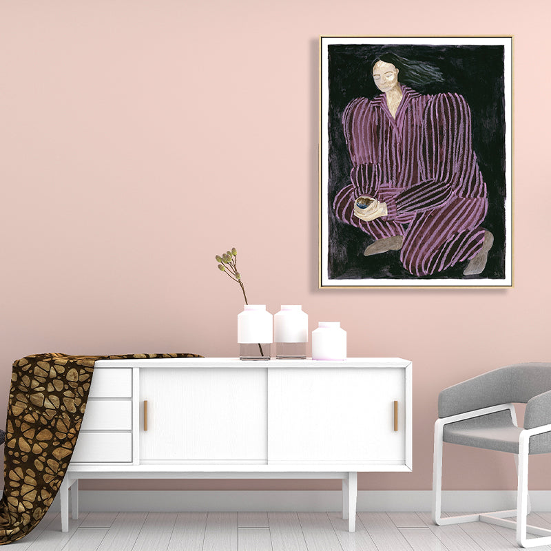 Brehn | Abstrakter Expressionismus Weibliche Wanddekoration Schlafzimmer Leinwandkunst in Lila, Multiple Größen