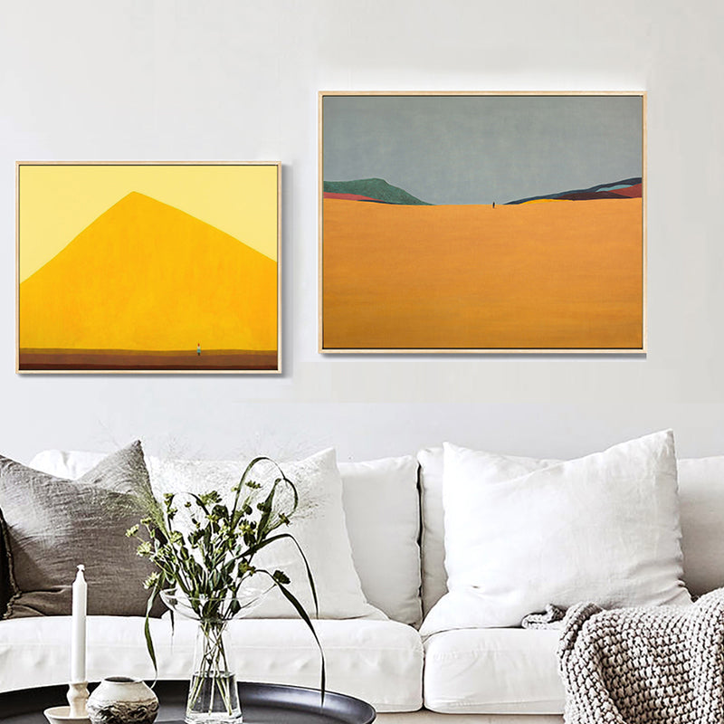 Brehn | Pastellfarbige Landschaftswandkunst Texturiertes Nordic Wohnzimmer Leinwanddruck, Mehrere Größen
