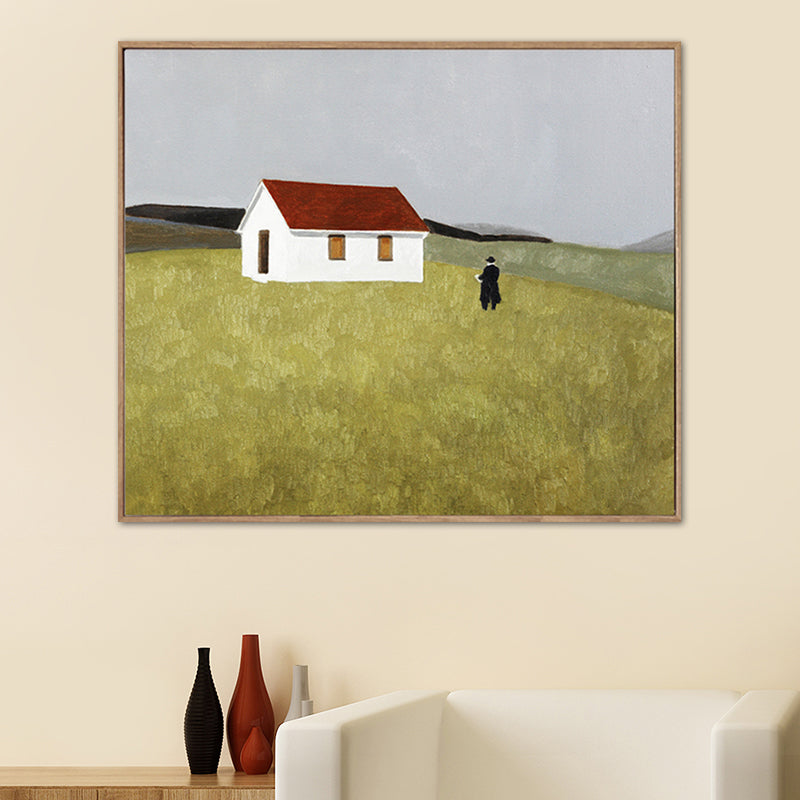Brehn | Pastellfarbige Landschaftswandkunst Texturiertes Nordic Wohnzimmer Leinwanddruck, Mehrere Größen