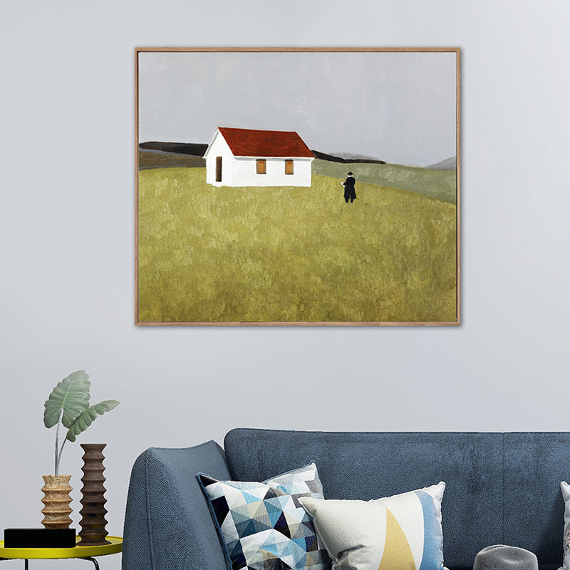 Brehn | Pastellfarbige Landschaftswandkunst Texturiertes Nordic Wohnzimmer Leinwanddruck, Mehrere Größen