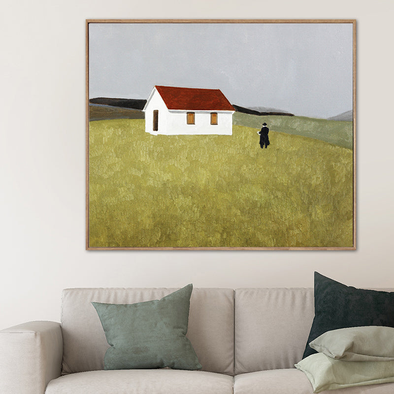 Brehn | Pastellfarbige Landschaftswandkunst Texturiertes Nordic Wohnzimmer Leinwanddruck, Mehrere Größen