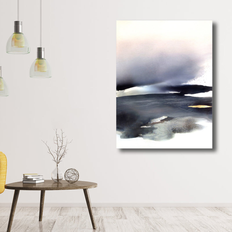 Brehn | Weiche Farbige Abstrakte Leinwanddruck Aquarell Zeitgenössische Kunst Texturiertes Gemälde für Schlafzimmer