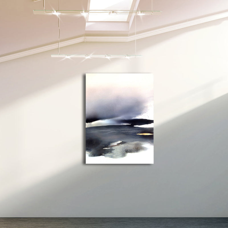 Brehn | Weiche Farbige Abstrakte Leinwanddruck Aquarell Zeitgenössische Kunst Texturiertes Gemälde für Schlafzimmer