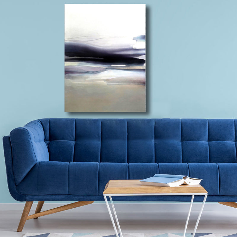Brehn | Weiche Farbige Abstrakte Leinwanddruck Aquarell Zeitgenössische Kunst Texturiertes Gemälde für Schlafzimmer