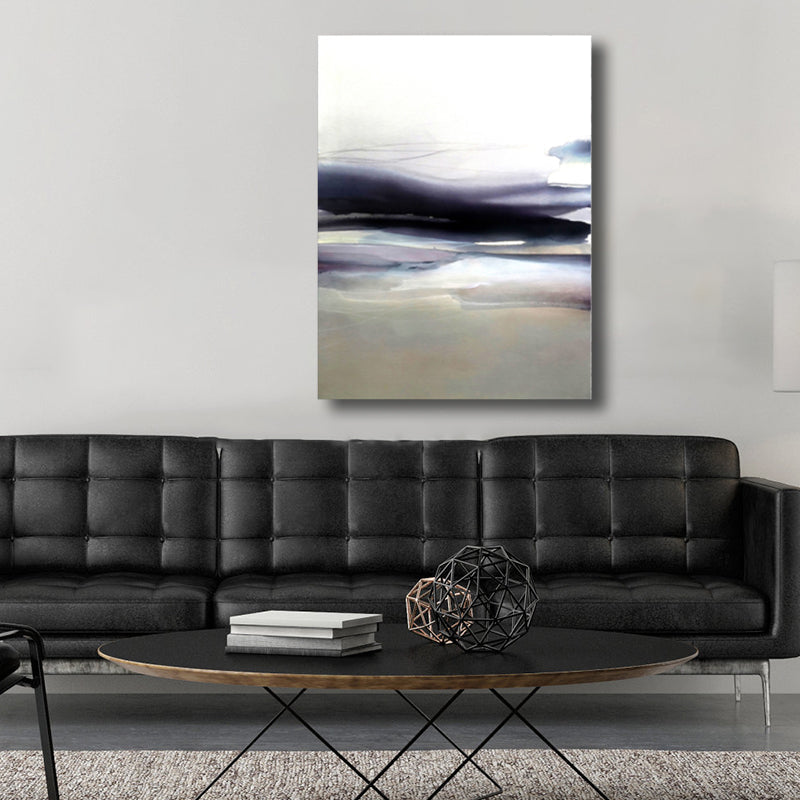 Brehn | Weiche Farbige Abstrakte Leinwanddruck Aquarell Zeitgenössische Kunst Texturiertes Gemälde für Schlafzimmer